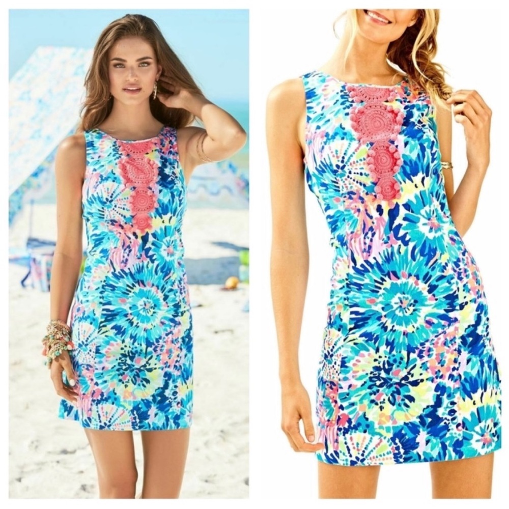 NWT Lilly Pulitzer Adara Shift Dress SZ 4 Multi Dive In